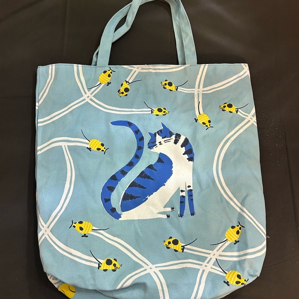 Hill's Blue Dog Tennis Ball Canvas Tote Bag Reusable Shopper Pet Lover - Picture 2 of 5
